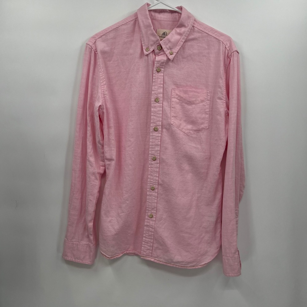 Surfside Supply Small Button Down Shirt Mens Pink Long Sleeve Cotton‎ Coastal